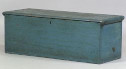 Blue Painted White Pine Six-board Chest